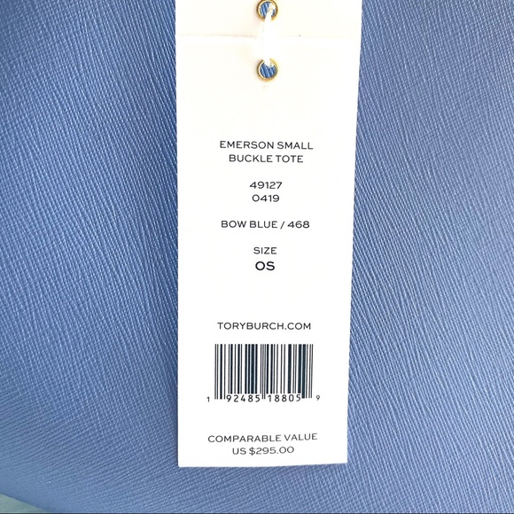 Tory Burch Bow Blue Emerson Buckle Tote - Picture 3 of 7